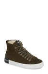 Blackstone Ql70 Genuine Shearling Lined Sneaker In Hunting Green Leather