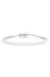 Shymi Classic Bezel Tennis Bracelet In Silver/ White