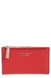 Kate Spade Small Spencer Slim Leather Bifold Wallet In Lingonberry