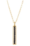 Sethi Couture Leila Black Diamond Linear Bar Pendant In Yellow