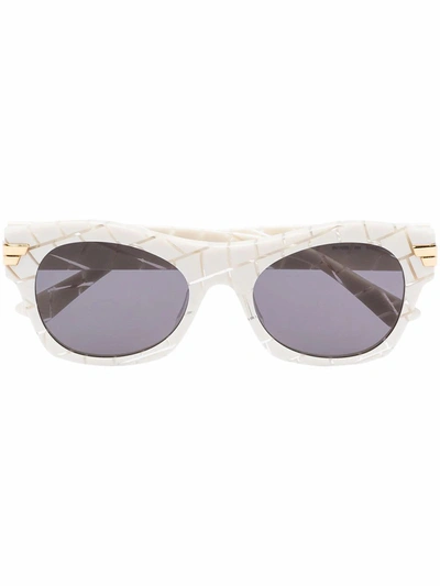 Bottega Veneta Womens White Acetate Sunglasses