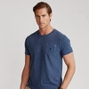 Ralph Lauren Classic Fit Cotton-linen Pocket T-shirt In True Ocean