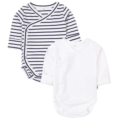 A Happy Brand 2-pack Navy Baby Body In White