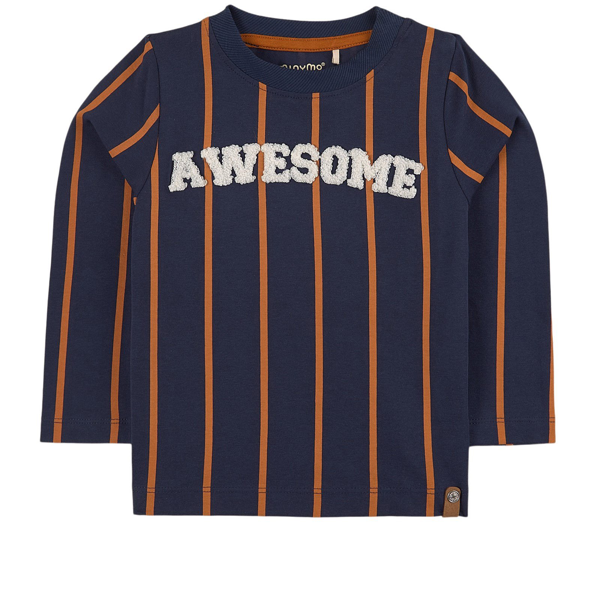 Minymo Kids' Awesome Striped T-shirt Navy 128 Cm (7-8 Years) In Blue |  ModeSens