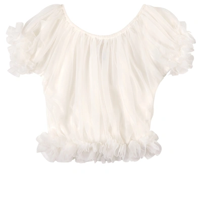 Dolly By Le Petit Tom Kids' Frilly Princess Top Off-white