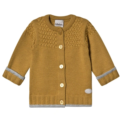 Lillelam Kids' Knit Cardigan Ochre In Yellow
