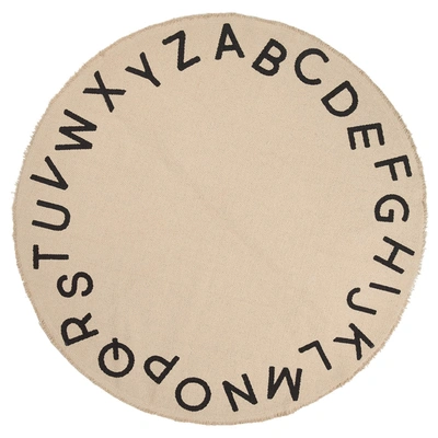 Jox Letters Rug Beige In White