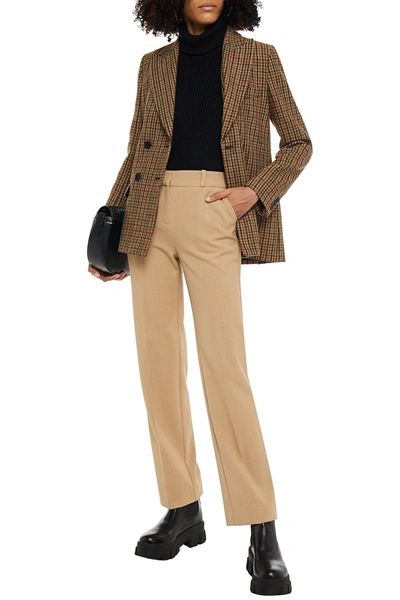 Maje Stretch-crepe Straight-leg Pants In Sand