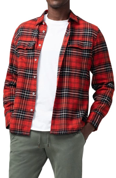 Good Man Brand Plaid Flannel Button-up Shirt In Red Tartan Plaid