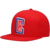 MITCHELL & NESS MITCHELL & NESS RED LA CLIPPERS TEAM GROUND SNAPBACK HAT,6HSSMM18842-LACRED1