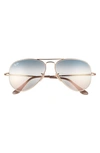 Ray Ban 58mm Aviator Sunglasses In Arista/ Pink Gradient Blue