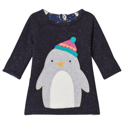 Frugi Kids'  Winter Penguin Dress Black 0-3 Months