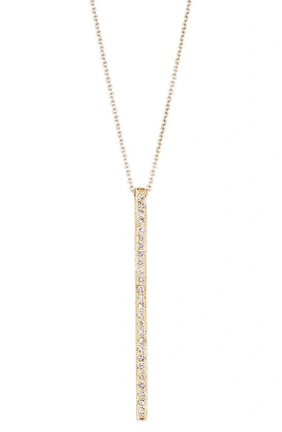 Sethi Couture Alice Diamond Linear Bar Pendant Necklace In D0.22 18kyg