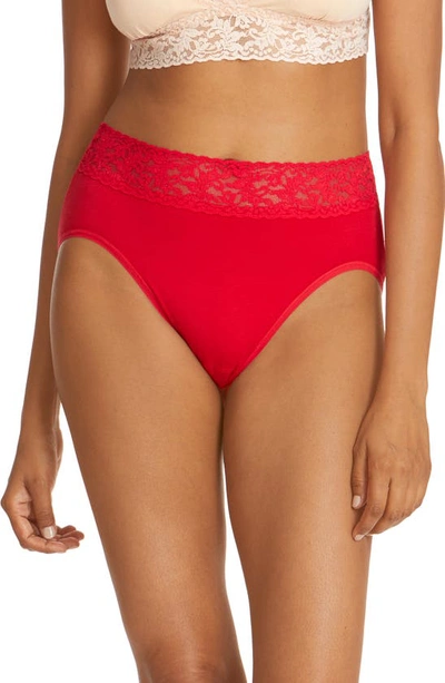 Hanky Panky Cotton French Briefs In Red
