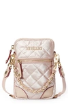 Mz Wallace Crosby Micro Quilted Crossbody Bag In Light Rose Metall