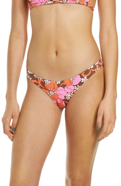 Frankies Bikinis Katarina Floral Bikini Bottoms In Brown