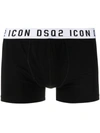 Dsquared2 Icon Logo Waistband Boxer Shorts In Black