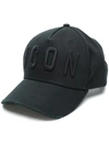Dsquared2 Black Embroidered Baseball Cap In Black