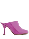 Bottega Veneta 90mm Dot Patent Leather Sock Mules In Violet