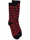 424 Recount Logo Cotton Blend Socks In Black