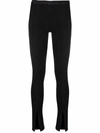 Rick Owens Drkshdw Side-zip Ankle-slit Leggings In Black
