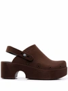 Xocoi 60mm Slingback Platform Mules In Brown
