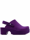 Xocoi Flocked-finish Clogs In Violet