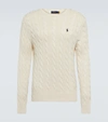 Polo Ralph Lauren Classic Cable-knit Sweater With Ribbed Hem And Embroidered Logo In Multi