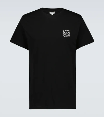 Loewe Logo Anagram Cotton Jersey T-shirt In Black