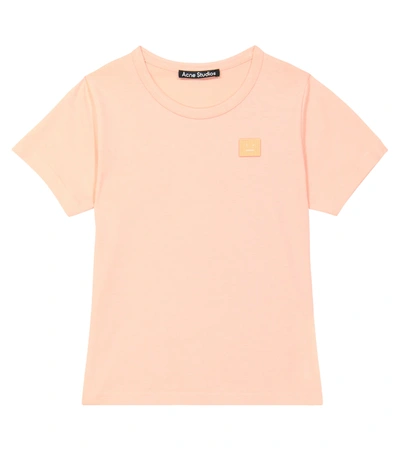 Acne Studios Kids' Mini Nash Face棉质t恤 In Pink