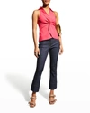 Cinq À Sept Mckenna Sleeveless Knot-front Top In Raspberry