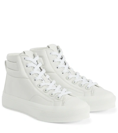 Givenchy City High Front Zip High Top Sneaker In White