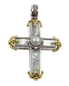 Konstantino Mother-of-pearl Cross Pendant In Silver/gold