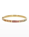HARWELL GODFREY 18K YELLOW GOLD BAGUETTE AND PAVE DIAMOND BANGLE WITH TOPAZ,PROD245800012