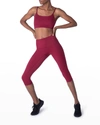 Roland Mouret Wilma Tonal-stitching High-rise Stretch-jersey Capri Leggings In Berry Red