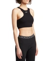 Off-white Women Black Logo Cropped Top In Black White