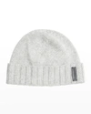 Bruno Magli Men's Rib-cuff Cashmere Beanie Hat In Grey