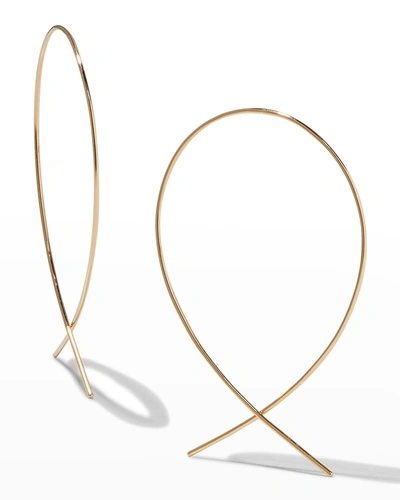 Lana Small Upside Down Hoop Earrings In White