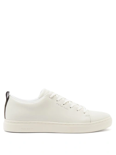 Paul Smith Lee Striped Leather Trainers In White