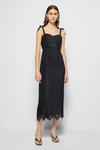 Core Collection Bonnie Silk Lace Plisse Dress In Black