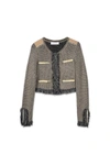 Marleigh Recycled Knitwear Jacket With Pockets Marleigh Eco-knit Jacket In Taupe Combo