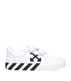 OFF-WHITE LEATHER LOW-TOP VULCANISED SNEAKERS,17479394