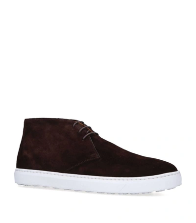 Magnanni Hybrid Suede Chukka Boots In Brown