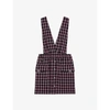 Maje Womens Roses Ritrite Checked Strap Woven Mini Dress 10 In Roses