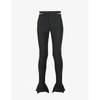 Mugler Split-cuff Skinny High-rise Stretch-woven Trousers In Black