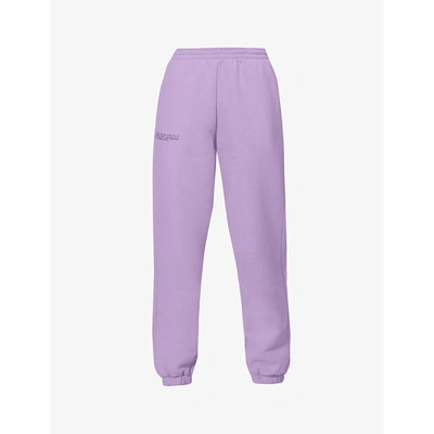 Pangaia 365 Signature High-rise Recycled And Organic Cotton-blend Jogging Bottoms In Orchid Purple