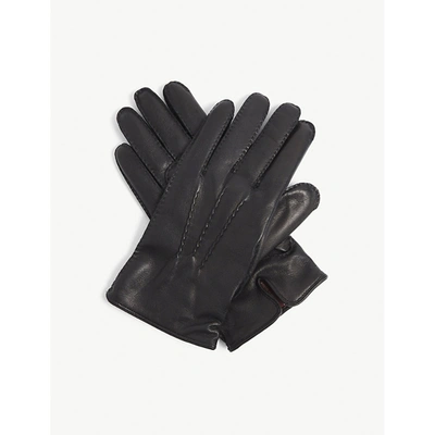 Dents Levens Cashmere-lined Leather Gloves In Black (pewter)