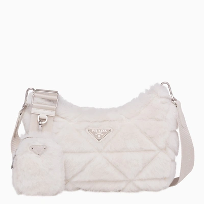 Prada White Shearling Cross-body Bag