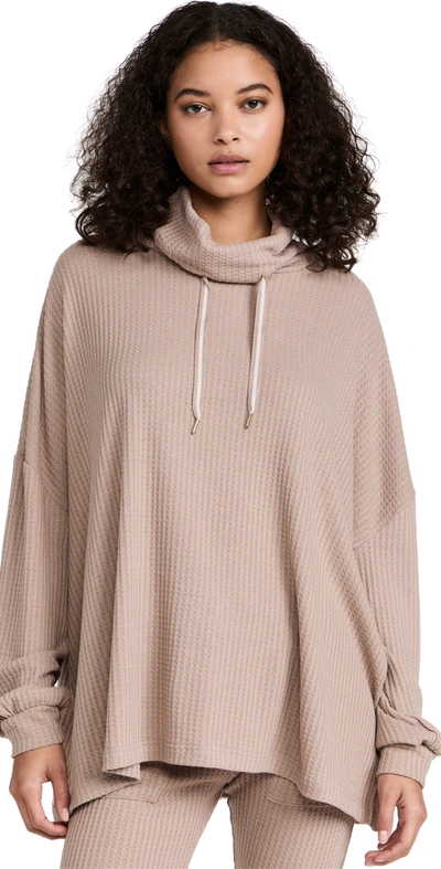 Honeydew Intimates Lounge Pro Waffle Pullover In Brown Sugar