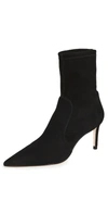 Stuart Weitzman Black Ankle Boots With Stiletto Heel And Zip Closure On The Side In Suede Woman In Black